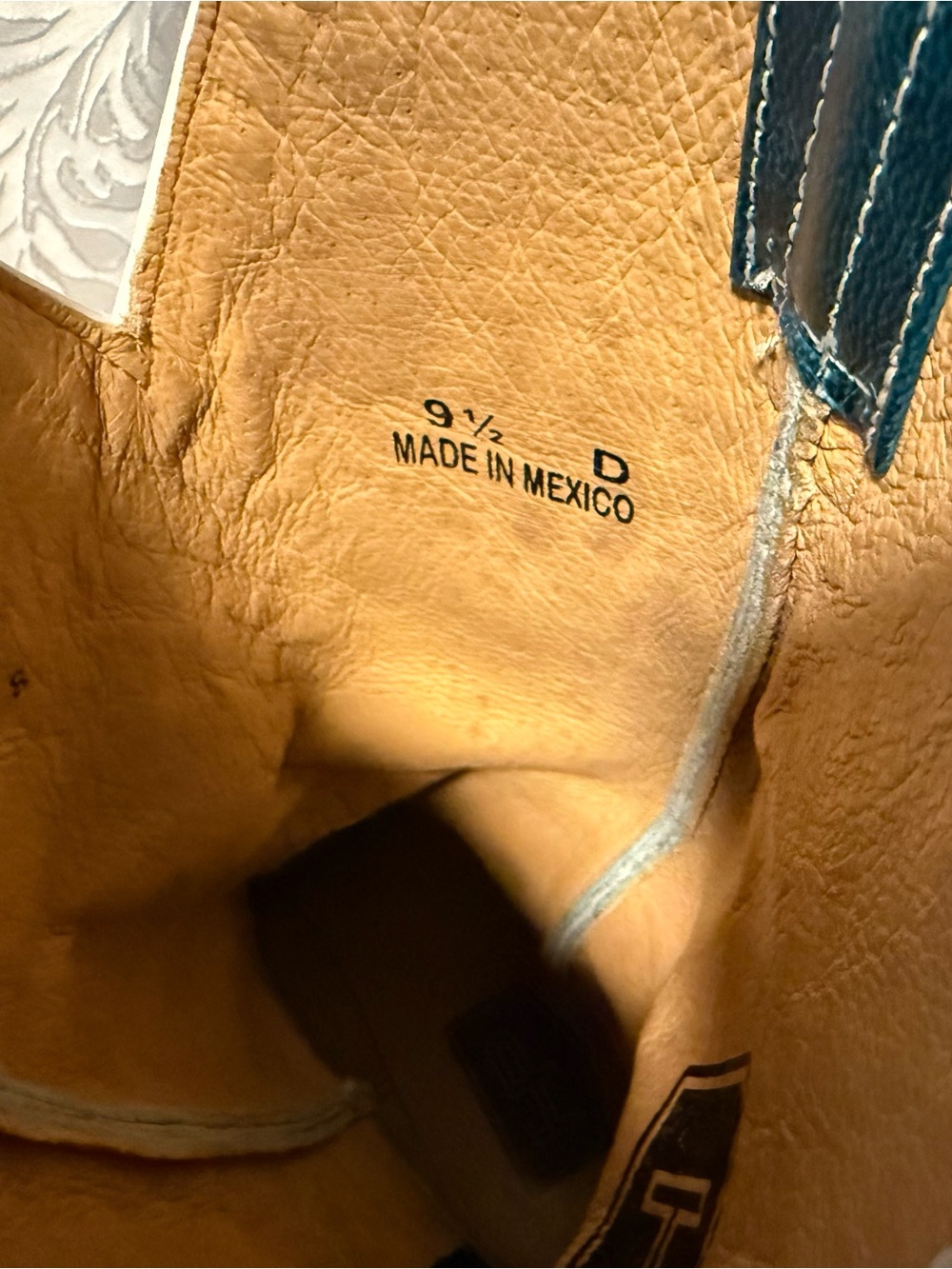 HP Teal Blue and Brown Western Cowboy Boots - Picture 8 of 11